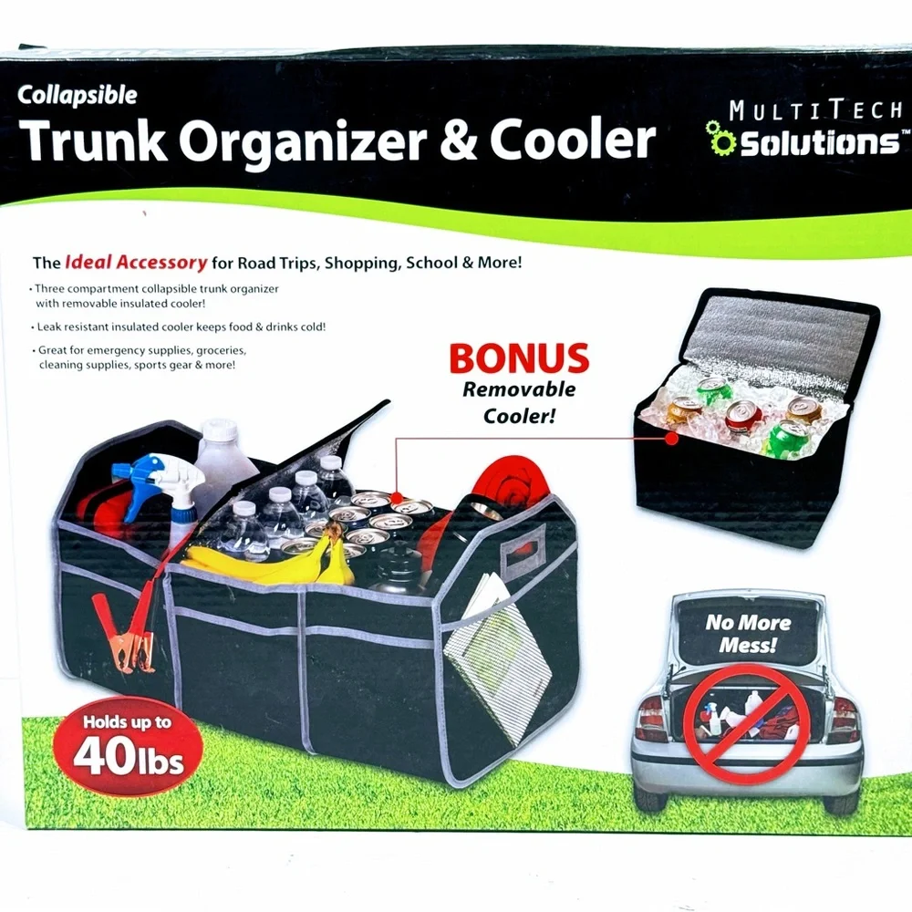 Multi Tech Solutions Collapsible Trunk Organizer & Cooler NWT Storage Multi-use